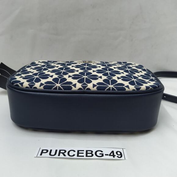 Kate Spade New York Blue Canvas Leather Trim Floral Crossbody Bag - NWT $279 - Picture 8 of 16